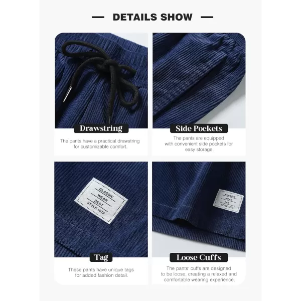 JMIERR Men's Corduroy Shorts Casual Elastic Waist Drawstring Lightweight Summer Beach Shorts