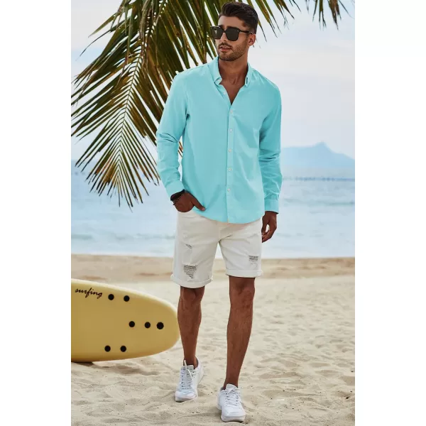 JMIERR Men's Cotton Linen Button Down Shirt Casual Stylish Long Sleeve Business Dress Shirts