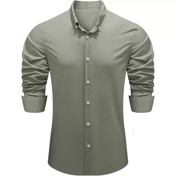 JMIERR Men's Cotton Linen Button Down Shirt Casual Stylish Long Sleeve Business Dress Shirts