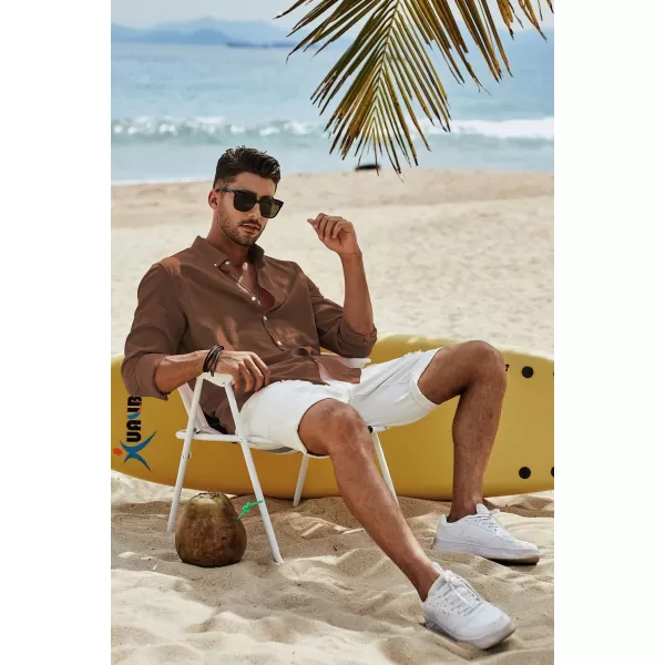 JMIERR Men's Cotton Linen Button Down Shirt Casual Stylish Long Sleeve Business Dress Shirts