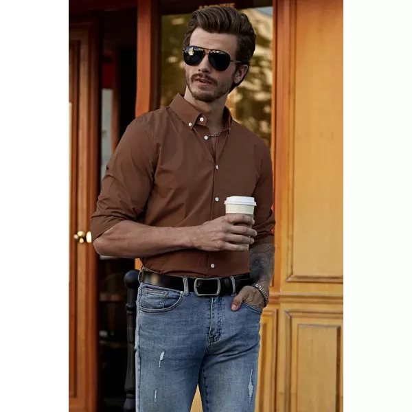 JMIERR Men's Cotton Linen Button Down Shirt Casual Stylish Long Sleeve Business Dress Shirts