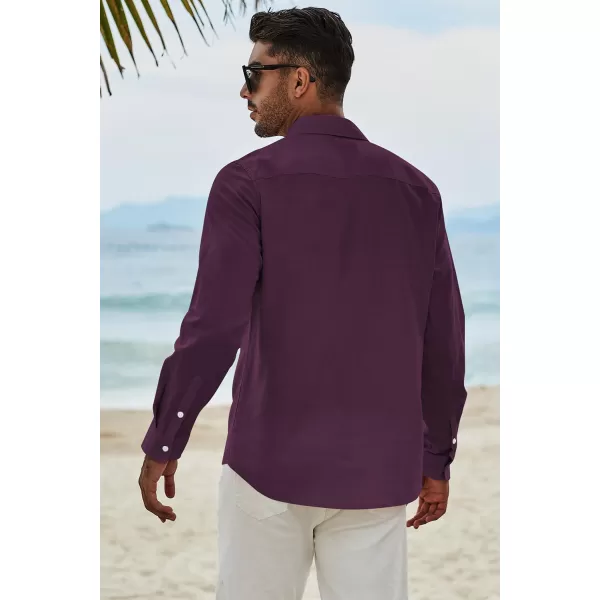 JMIERR Men's Cotton Linen Button Down Shirt Casual Stylish Long Sleeve Business Dress Shirts