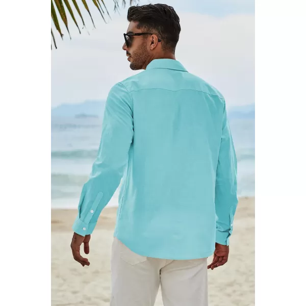 JMIERR Men's Cotton Linen Button Down Shirt Casual Stylish Long Sleeve Business Dress Shirts