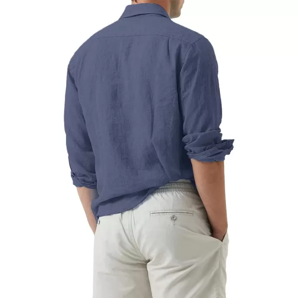 JMIERR Mens Cotton Linen Casual Stylish Button Down Shirt Long Sleeve Dress Shirts