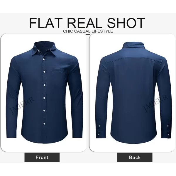 JMIERR Mens Cotton Linen Casual Stylish Button Down Shirt Long Sleeve Dress Shirts