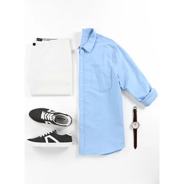 JMIERR Mens Cotton Linen Casual Stylish Button Down Shirt Long Sleeve Dress Shirts