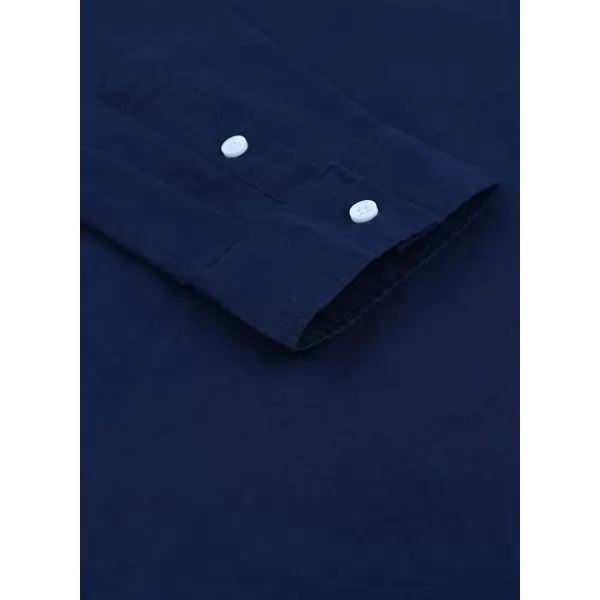 JMIERR Mens Cotton Linen Casual Stylish Button Down Shirt Long Sleeve Dress Shirts