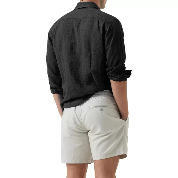 JMIERR Mens Cotton Linen Casual Stylish Button Down Shirt Long Sleeve Dress Shirts