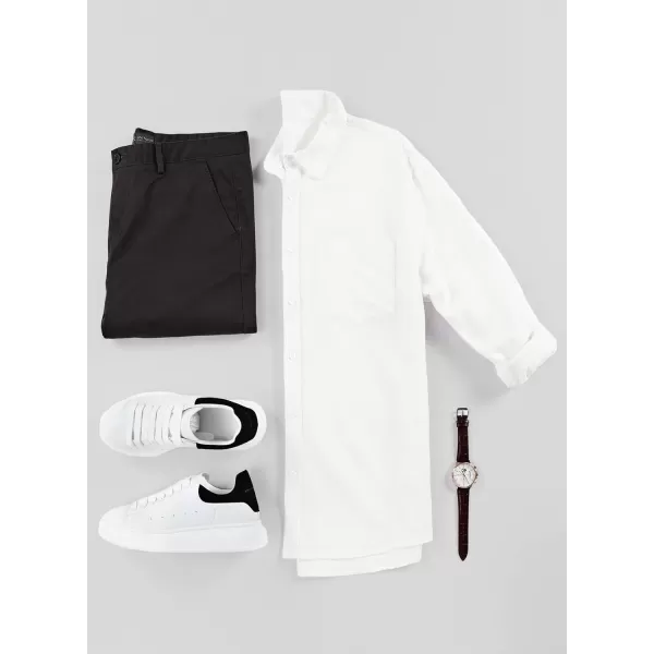JMIERR Mens Cotton Linen Casual Stylish Button Down Shirt Long Sleeve Dress Shirts