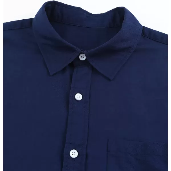 JMIERR Mens Cotton Linen Casual Stylish Button Down Shirt Long Sleeve Dress Shirts