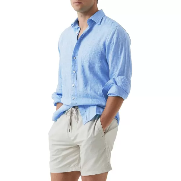 JMIERR Mens Cotton Linen Casual Stylish Button Down Shirt Long Sleeve Dress Shirts