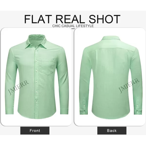 JMIERR Mens Cotton Linen Casual Stylish Button Down Shirt Long Sleeve Dress Shirts
