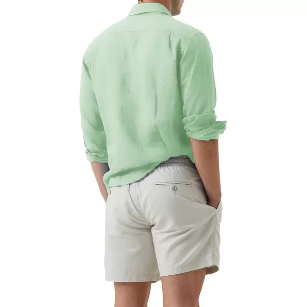 JMIERR Mens Cotton Linen Casual Stylish Button Down Shirt Long Sleeve Dress Shirts