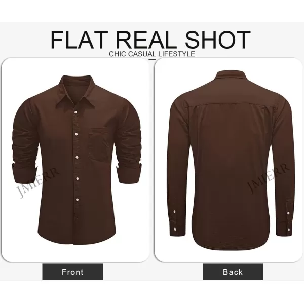 JMIERR Mens Cotton Linen Casual Stylish Button Down Shirt Long Sleeve Dress Shirts
