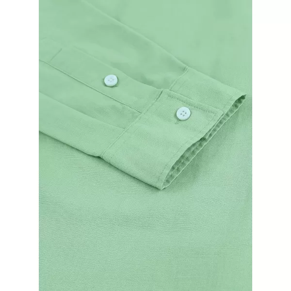 JMIERR Mens Cotton Linen Casual Stylish Button Down Shirt Long Sleeve Dress Shirts