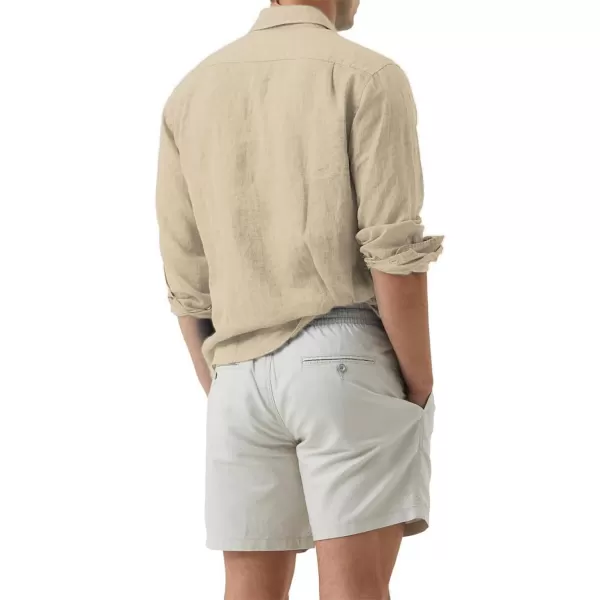 JMIERR Mens Cotton Linen Casual Stylish Button Down Shirt Long Sleeve Dress Shirts