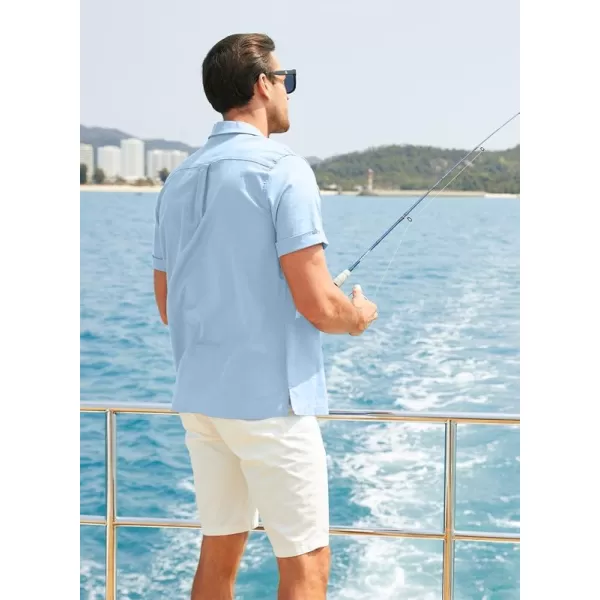JMIERR Mens Cotton Linen Guayabera Shirts Casual Button Up Short Sleeve Summer Beach Shirt