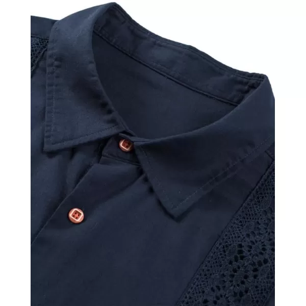JMIERR Mens Cotton Linen Guayabera Shirts Casual Button Up Short Sleeve Summer Beach Shirt