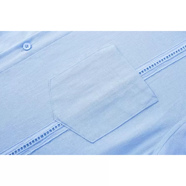 JMIERR Mens Cotton Linen Guayabera Shirts Casual Button Up Short Sleeve Summer Beach Shirt