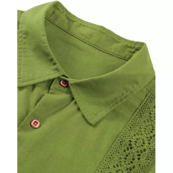 JMIERR Mens Cotton Linen Guayabera Shirts Casual Button Up Short Sleeve Summer Beach Shirt