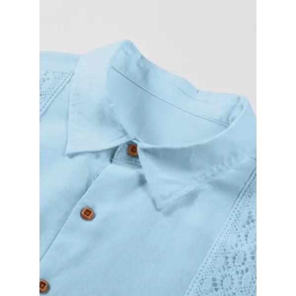JMIERR Mens Cotton Linen Guayabera Shirts Casual Button Up Short Sleeve Summer Beach Shirt