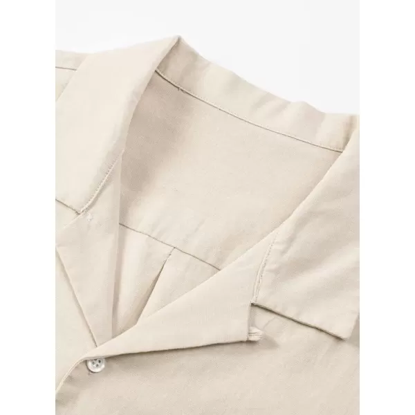 JMIERR Mens Cotton Linen Guayabera Shirts Casual Button Up Short Sleeve Summer Beach Shirt