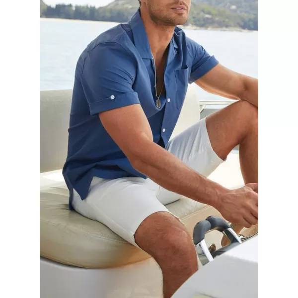 JMIERR Mens Cotton Linen Guayabera Shirts Casual Button Up Short Sleeve Summer Beach Shirt