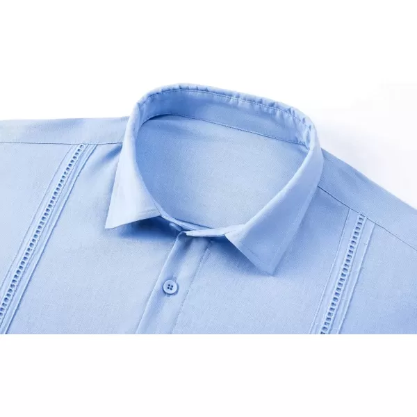 JMIERR Mens Cotton Linen Guayabera Shirts Casual Button Up Short Sleeve Summer Beach Shirt