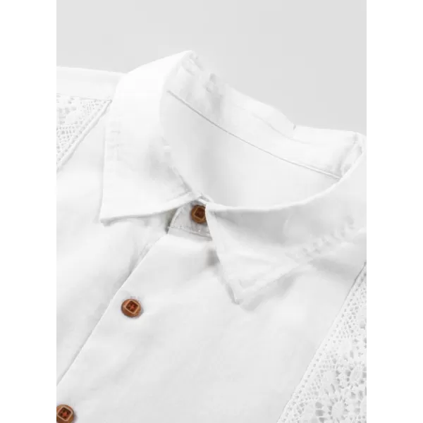 JMIERR Mens Cotton Linen Guayabera Shirts Casual Button Up Short Sleeve Summer Beach Shirt