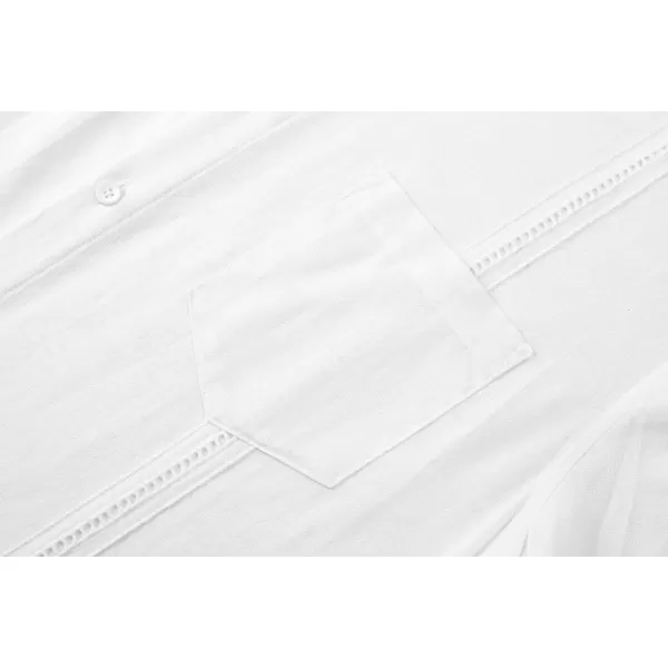JMIERR Mens Cotton Linen Guayabera Shirts Casual Button Up Short Sleeve Summer Beach Shirt