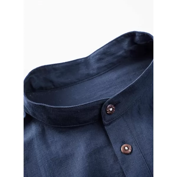 JMIERR Mens Cotton Linen Henley Shirt Casual Button Down Short Sleeve Tropical Shirts Summer Beach T Shirts