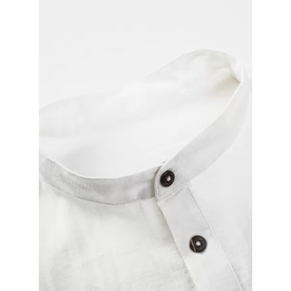 JMIERR Mens Cotton Linen Henley Shirt Casual Button Down Short Sleeve Tropical Shirts Summer Beach T Shirts