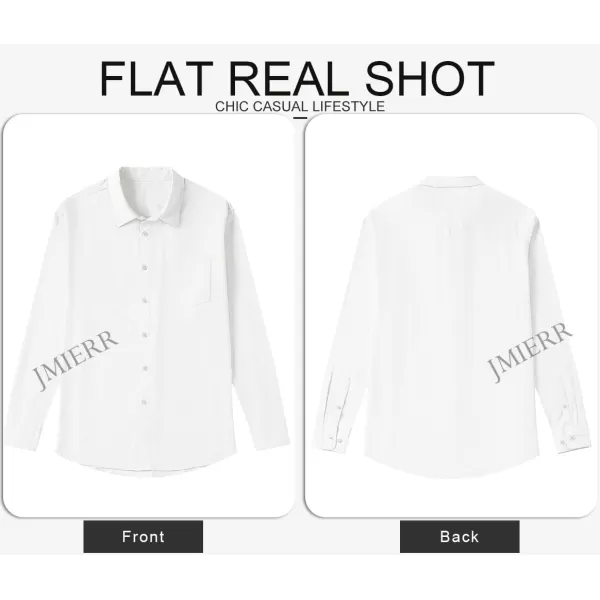 JMIERR Men's Cotton Shirts Casual Long Sleeve Button-Down Striped Dress Shirt