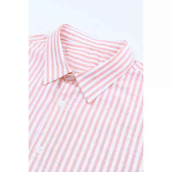 JMIERR Men's Cotton Shirts Casual Long Sleeve Button-Down Striped Dress Shirt