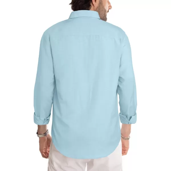 JMIERR Men's Cotton Shirts Casual Long Sleeve Button-Down Striped Dress Shirt