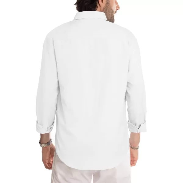 JMIERR Men's Cotton Shirts Casual Long Sleeve Button-Down Striped Dress Shirt