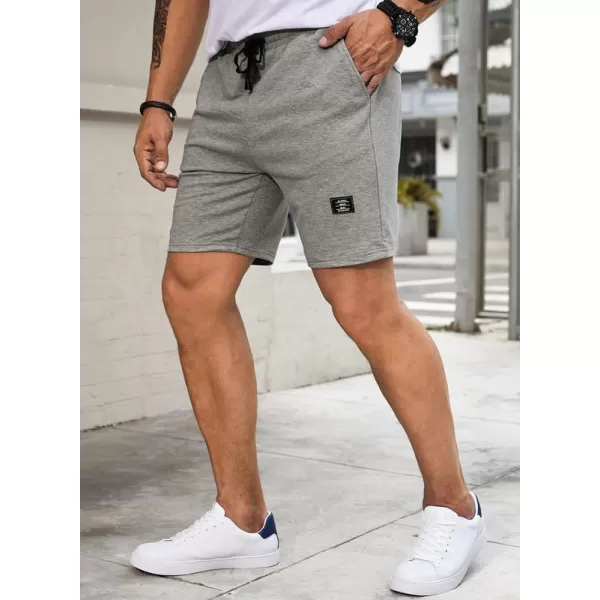 JMIERR Mens Cotton Sweat Shorts with 3 Pockets Workout Lounge Jogger Athletic Shorts 7 inch Inseam Running Shorts