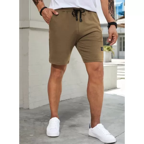 JMIERR Mens Cotton Sweat Shorts with 3 Pockets Workout Lounge Jogger Athletic Shorts 7 inch Inseam Running Shorts