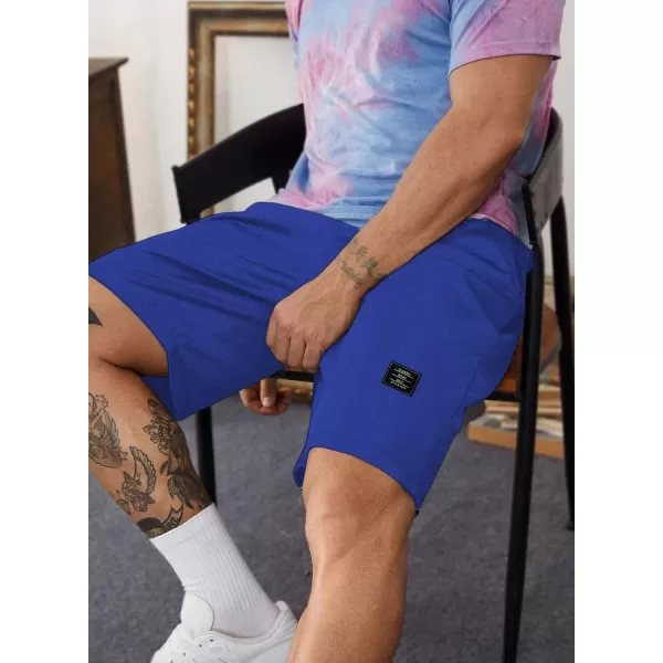 JMIERR Mens Cotton Sweat Shorts with 3 Pockets Workout Lounge Jogger Athletic Shorts 7 inch Inseam Running Shorts