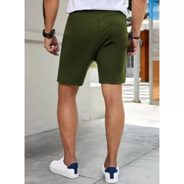 JMIERR Mens Cotton Sweat Shorts with 3 Pockets Workout Lounge Jogger Athletic Shorts 7 inch Inseam Running Shorts