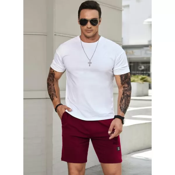 JMIERR Mens Cotton Sweat Shorts with 3 Pockets Workout Lounge Jogger Athletic Shorts 7 inch Inseam Running Shorts