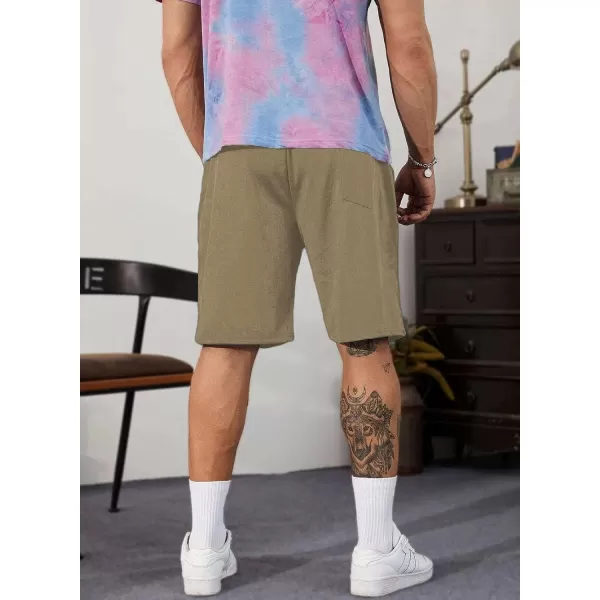 JMIERR Mens Cotton Sweat Shorts with 3 Pockets Workout Lounge Jogger Athletic Shorts 7 inch Inseam Running Shorts