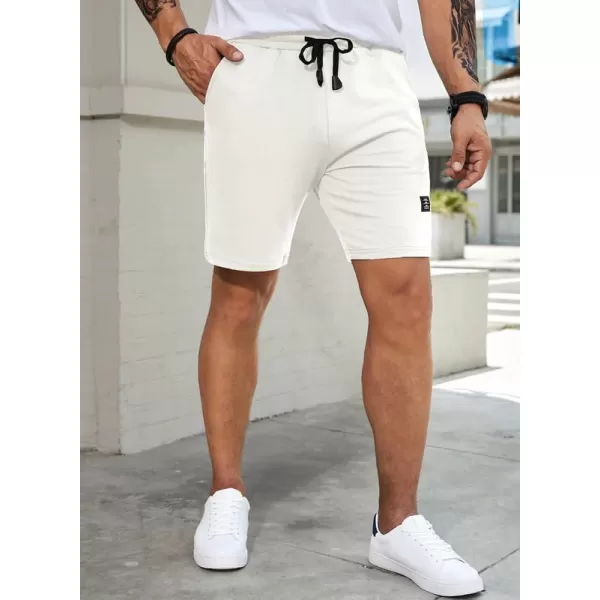 JMIERR Mens Cotton Sweat Shorts with 3 Pockets Workout Lounge Jogger Athletic Shorts 7 inch Inseam Running Shorts