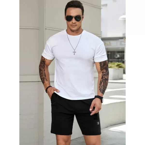 JMIERR Mens Cotton Sweat Shorts with 3 Pockets Workout Lounge Jogger Athletic Shorts 7 inch Inseam Running Shorts