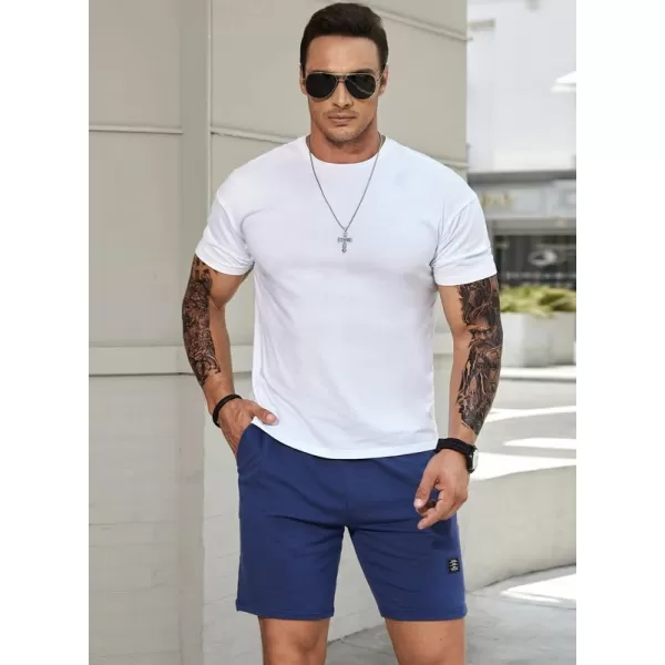 JMIERR Mens Cotton Sweat Shorts with 3 Pockets Workout Lounge Jogger Athletic Shorts 7 inch Inseam Running Shorts