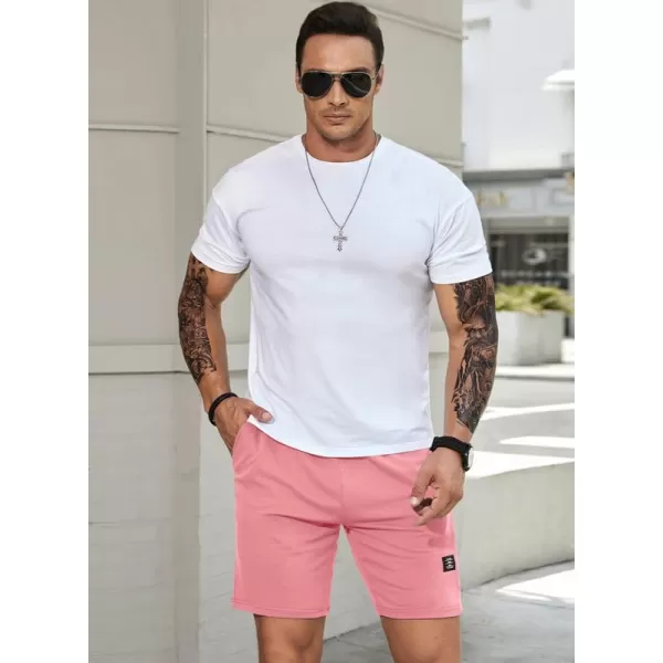 JMIERR Mens Cotton Sweat Shorts with 3 Pockets Workout Lounge Jogger Athletic Shorts 7 inch Inseam Running Shorts