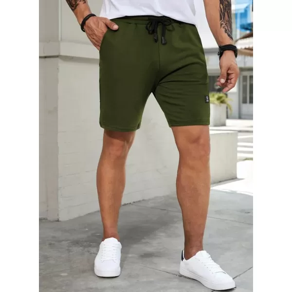JMIERR Mens Cotton Sweat Shorts with 3 Pockets Workout Lounge Jogger Athletic Shorts 7 inch Inseam Running Shorts