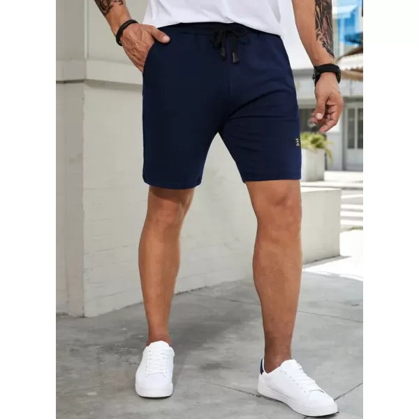 JMIERR Mens Cotton Sweat Shorts with 3 Pockets Workout Lounge Jogger Athletic Shorts 7 inch Inseam Running Shorts
