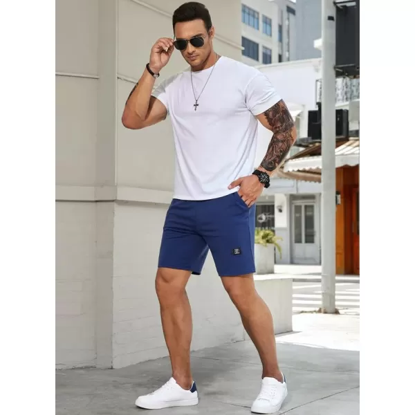 JMIERR Mens Cotton Sweat Shorts with 3 Pockets Workout Lounge Jogger Athletic Shorts 7 inch Inseam Running Shorts