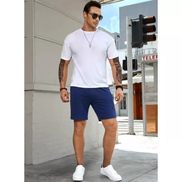 JMIERR Mens Cotton Sweat Shorts with 3 Pockets Workout Lounge Jogger Athletic Shorts 7 inch Inseam Running Shorts